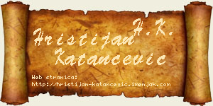 Hristijan Katančević vizit kartica